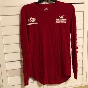 Red Hollister long sleeve shirt, polyester